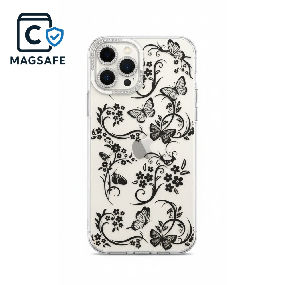 Midnight Butterfly Swirl Transparent