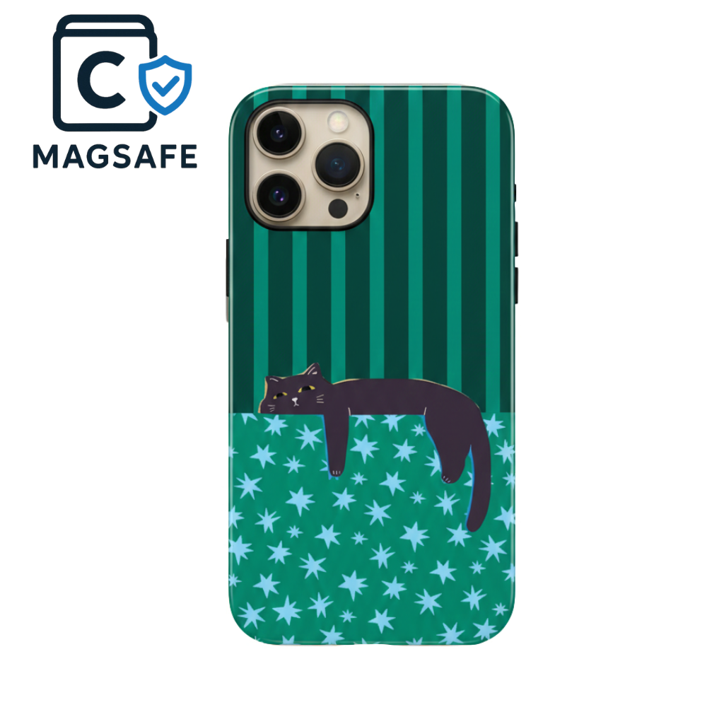 Sleepy Cat Green Striped